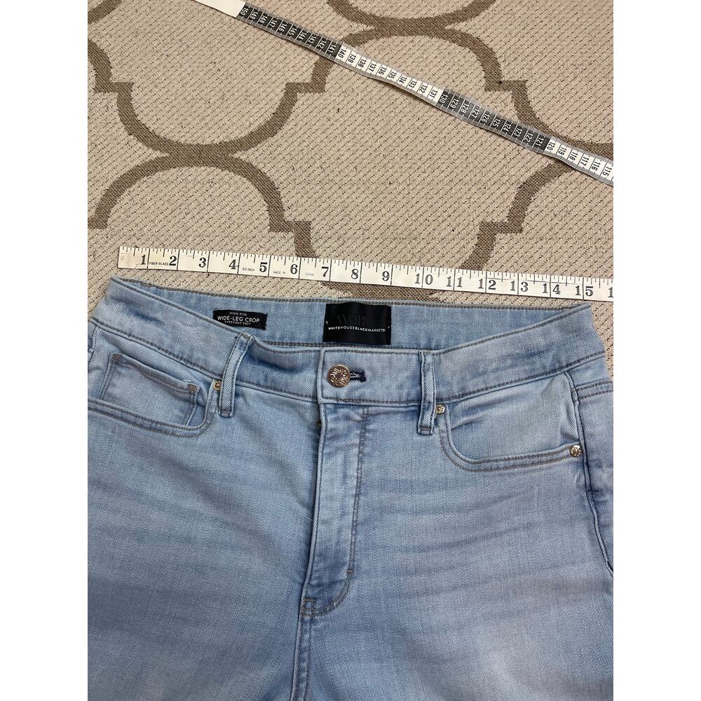 White House Black Market High-Rise Wide Leg Cuff Cropped Jean, size 8 - Picture 7 of 16